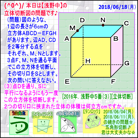 【立体切断】［浅野中２０１８年］その３【算数・数学】［受験］【算太・数子の算数教室】_a0043204_605745.gif