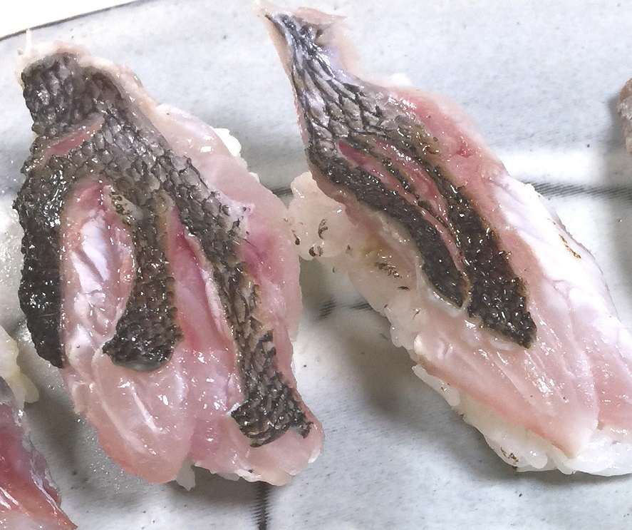 釣魚の握り寿司イサキのユッケ風刺身 新 直哉の釣り魚料理