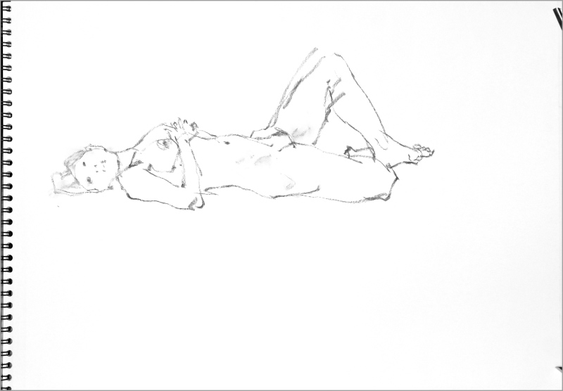 《 Croquis Archives 140406 (裸婦線描木炭)》_f0159856_20330693.jpg