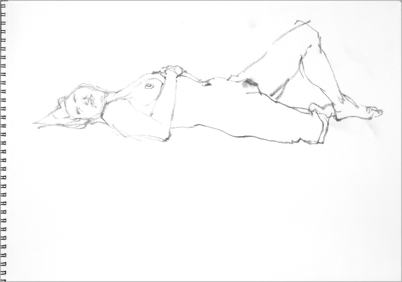 《 Croquis Archives 140406 (裸婦線描木炭)》_f0159856_20441142.jpg