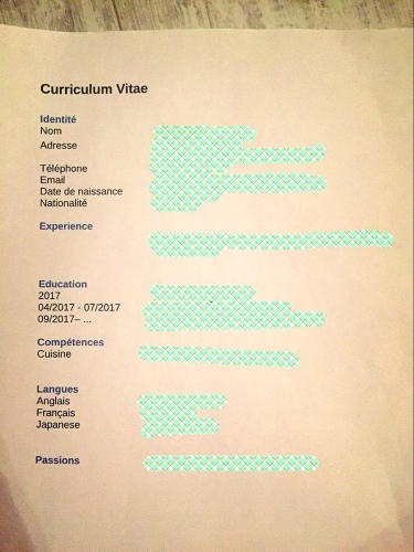 Curriculum Vitae フランスの履歴書の書き方 私 フランスのjk 高校生 になります