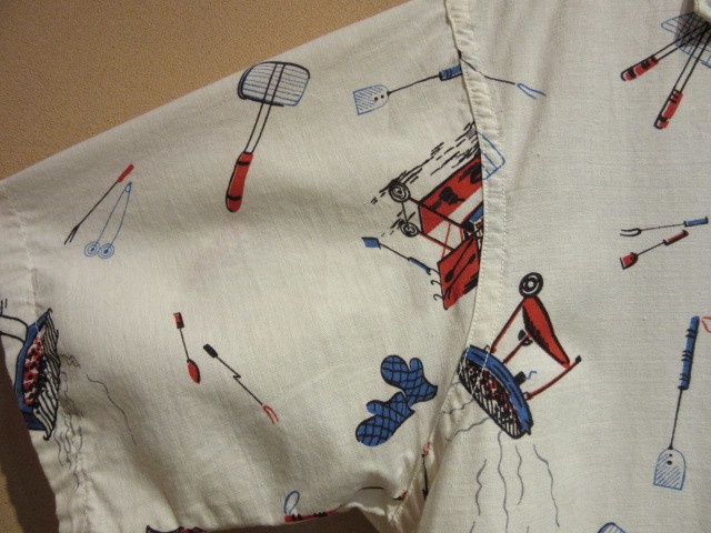 50s バーベキュー柄シャツ / BBQ柄 : 福生古着屋 SPACE OF TIME