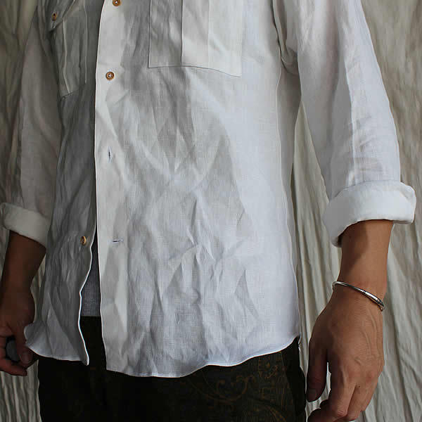 Atelier de vetements shirt / No.29　european linen band collar safari shirts_c0181543_16383498.jpg