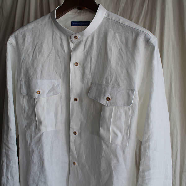 Atelier de vetements shirt / No.29　european linen band collar safari shirts_c0181543_16384880.jpg