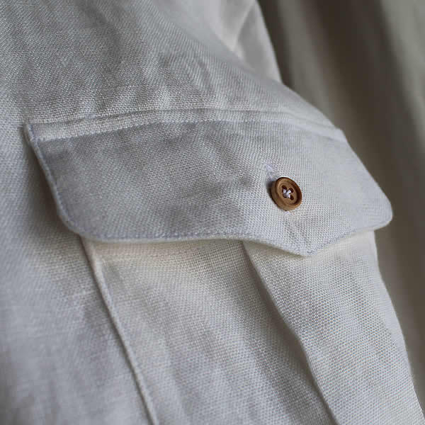 Atelier de vetements shirt / No.29　european linen band collar safari shirts_c0181543_16385441.jpg