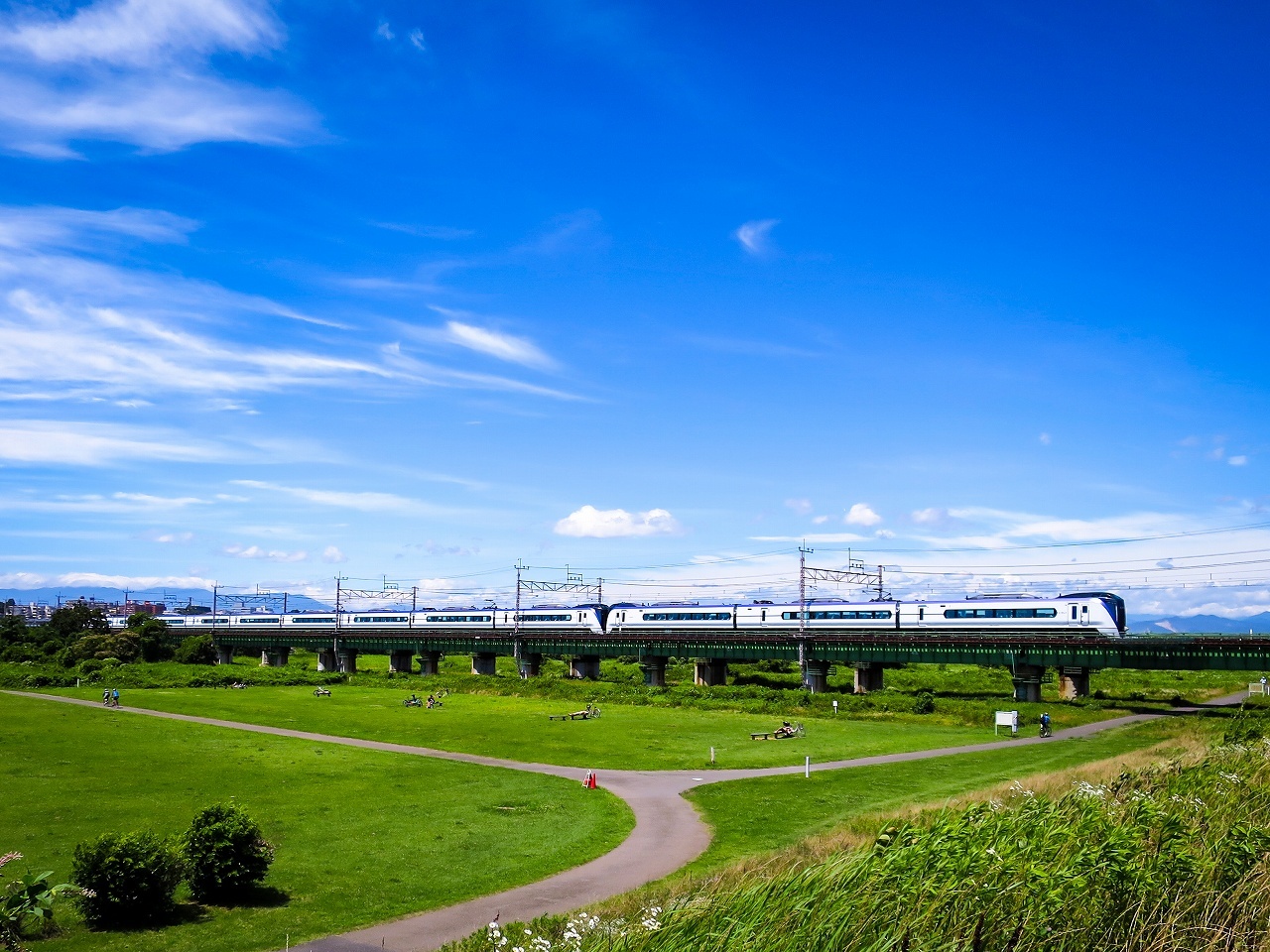 2018.6.30梅雨明けの夏空の下、TRAIN SUITE 四季島、多摩川を渡る!(中央線多摩川鉄橋)_e0321032_17385326.jpg