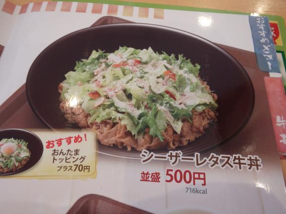 すき家のシーザーレタス牛丼 豊中曽根店_c0118393_10414925.jpg