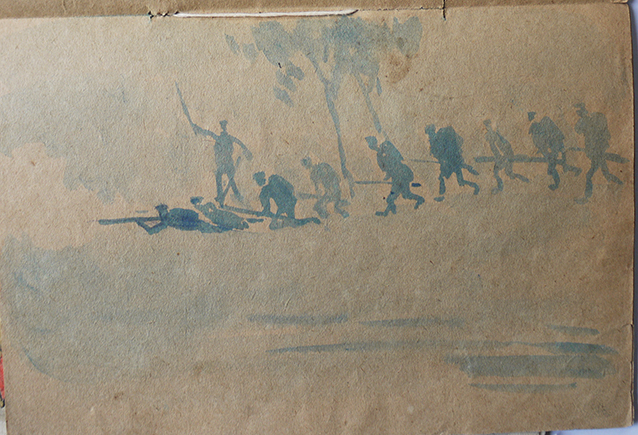 肉筆絵画の手本 的場朝二作 鉛筆画1枚 単色画3枚 彩色画5枚 戦前 古書 古群洞 Kogundou60 Me Com
