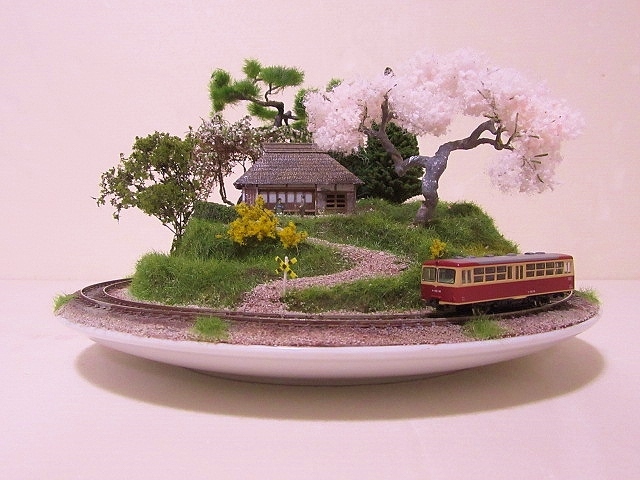大宮高島屋 「盆ラマ展」作品群より新作「棚田の春一本桜にて」_f0227828_16322858.jpg