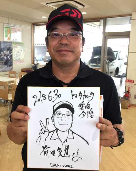 トヨタカローラ愛媛　今治店と大洲店での即興似顔絵イベント　＋　西日本豪雨があった今自分が出来ること_d0352145_03063521.jpg