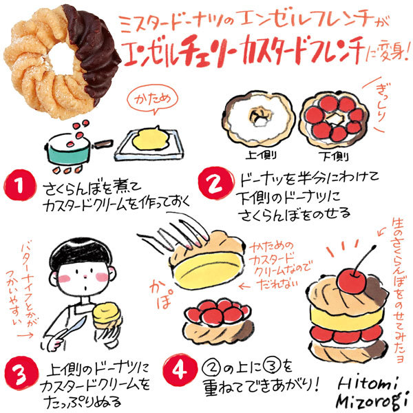 ミスドの、エンゼルフレンチ。: happy custard pudding.