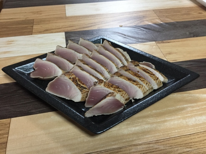 皿と刺身 ハタ坊 釣り 鳥撮 散歩
