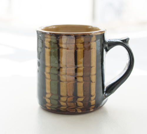 湯町窯 民藝 スリップウェアマグカップ 湯町窯 スリップウェア 5号皿