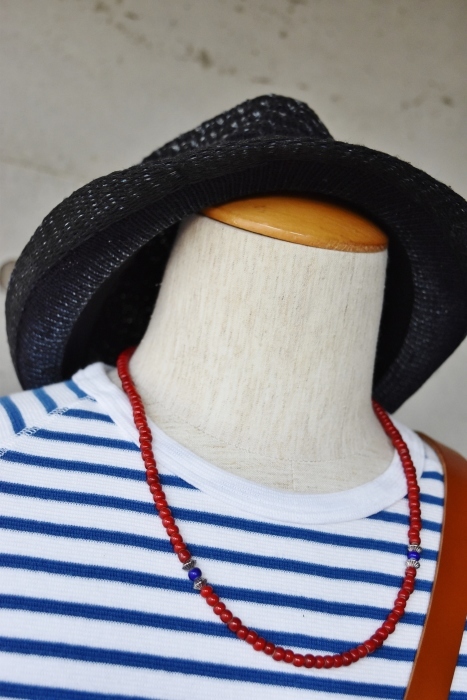 人気のAntique BEADS NECKLESS (赤玉・編)★★★_d0152280_04031761.jpg