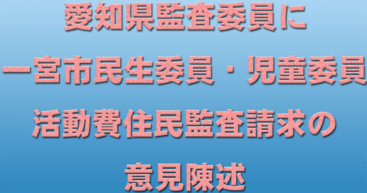 愛知県監査委員に一宮市民生委員・児童委員活動費住民監査請求の意見陳述 _d0011701_19092329.jpg