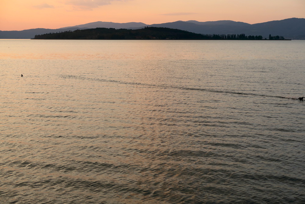 夕焼けの湖水で求愛踊る水鳥、トラジメーノ湖_f0234936_430470.jpg