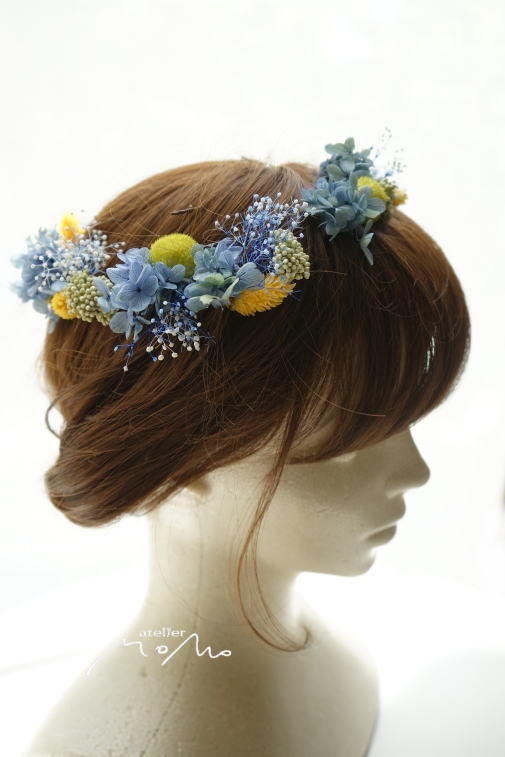 #ヘッドドレス　ブルー紫陽花で！_a0136507_21283126.jpg