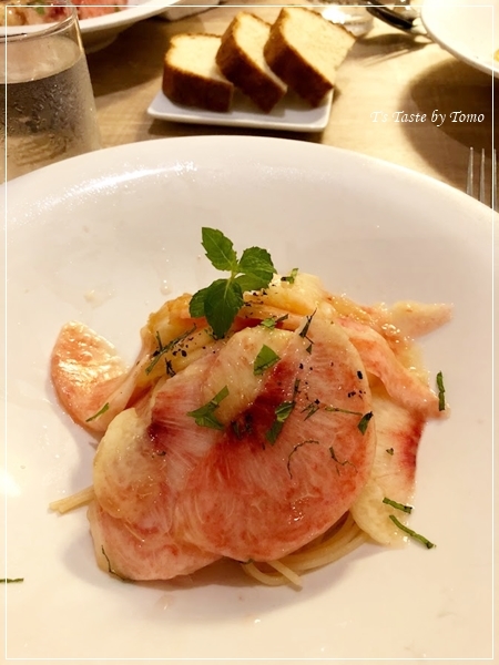 素人桃パスタ_f0329049_20310325.jpg