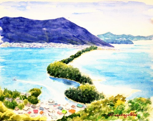 風景画　京都 　天橋立　水彩画 SHO 風景画 京都 天橋立 水彩画 SHO