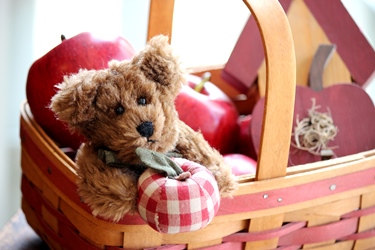 りんごを持ったBoyds Bearとアップルの雑貨_f0161543_1562611.jpg