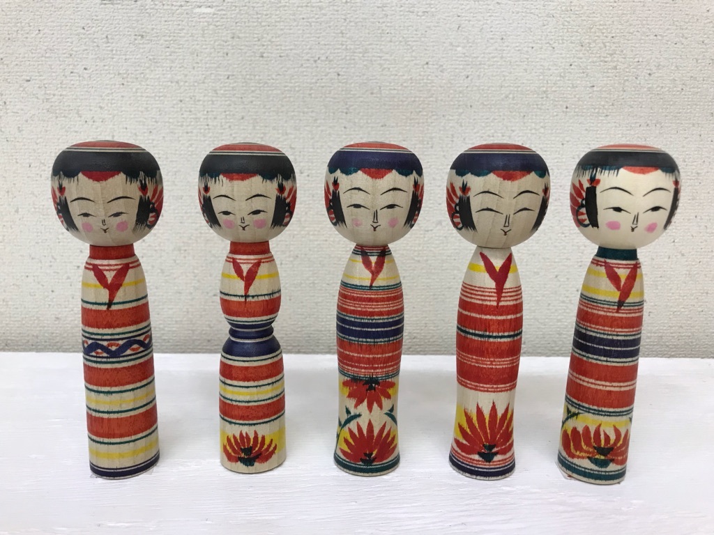 弥治郎系 伝統こけし こけし 三寸 約9cm 梅こけし/直胴 富塚
