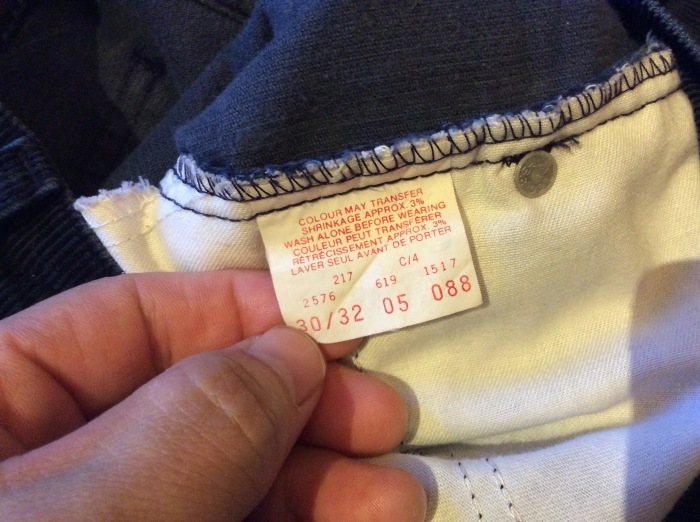 80's Levi's 619 cords made in Canada : BUTTON UP clothing