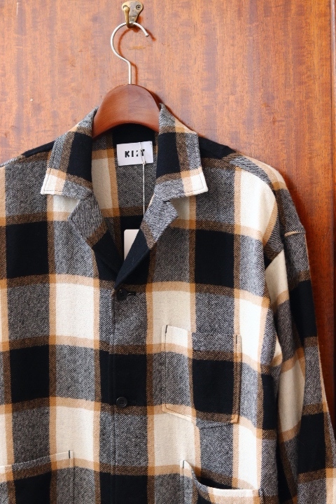 KIIT : BLOCK CHECK OPEN COLLAR SHIRT_f0224266_18471781.jpg