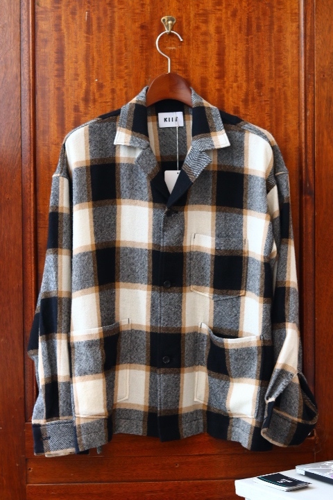 KIIT : BLOCK CHECK OPEN COLLAR SHIRT_f0224266_18473512.jpg