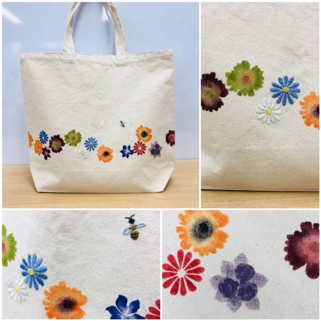 消しゴムはんこでトートバッグのアレンジ♪ : ヴォーグ学園東京校ブログ