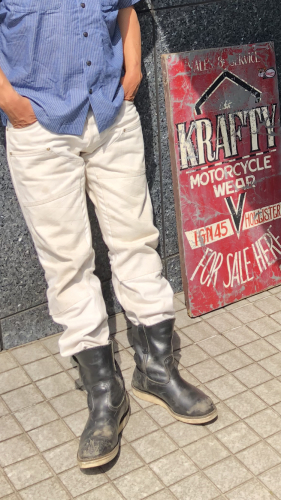 TROPHY CLOTHING×KRAFTY東京 W-KNEE 生成り TROPHY CLOTHING × KRAFTY 東京 W-KNEE 生成り