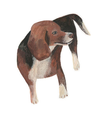 今日の絵 ビーグルミックス犬 Vogelhaus Note