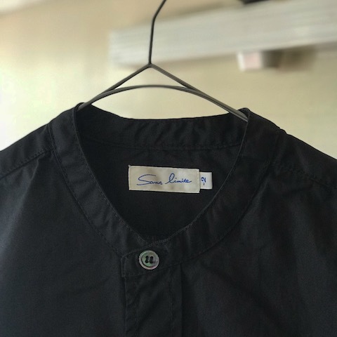 sans limiteのバンドカラーシャツ_d0364239_22213245.jpg