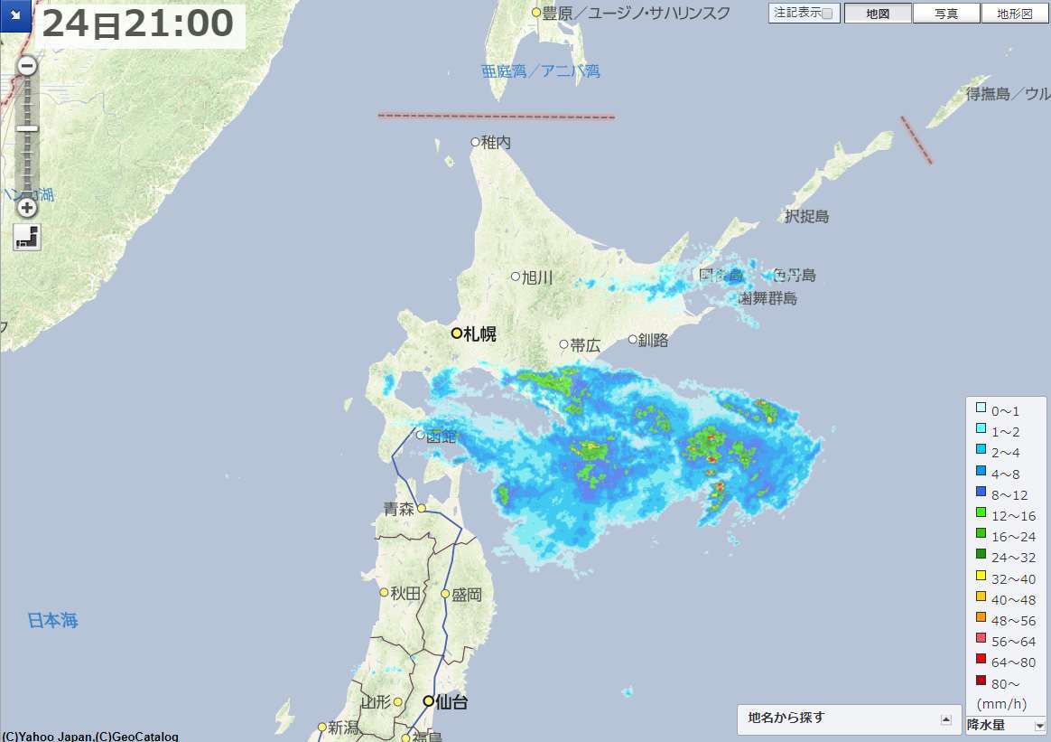 ツイン台風が崩れながら北海道接近中_c0025115_21141103.jpg