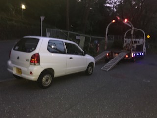 青梅市からカギの無い軽自動車をレッカー車で廃車の出張引き取りしました。_d0333675_09181079.jpg