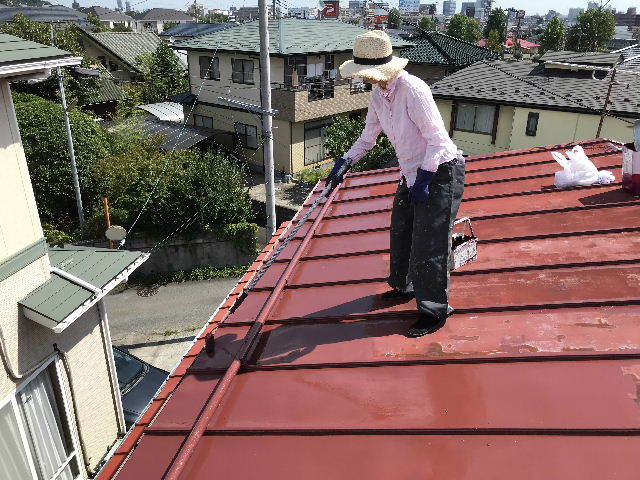 屋根塗装2日目_f0031037_19524618.jpg
