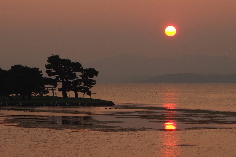【Photo】宍道湖の夕陽　～太陽の道、ブライダルシルエット、嫁ヶ島_b0008655_19435767.jpg