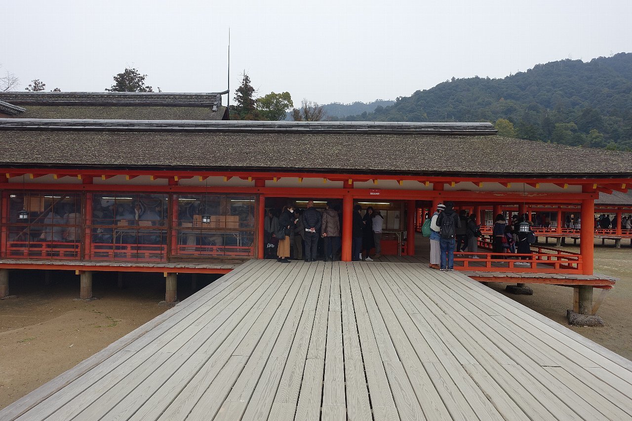 中島多茂都「厳島神社」額装30号○日本画 落款 印 世界遺産厳島