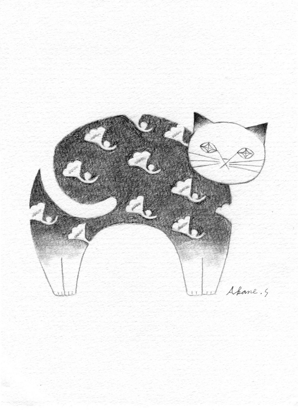 線画 花模様の ね 子 一粒 線画 花模様の ね 子 一粒