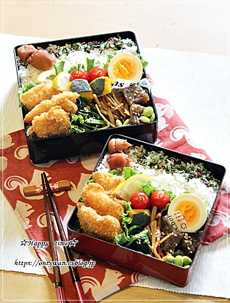 サーモンフライ弁当と牛乳パックでパン焼き♪_f0348032_17421839.jpg