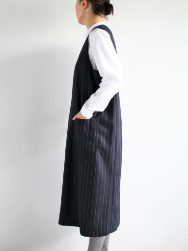 ASEEDONCLOUD HW dress / wool stripe - navy_b0139281_13372424.jpg
