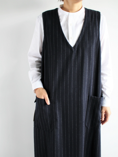 ASEEDONCLOUD HW dress / wool stripe - navy_b0139281_13391542.jpg