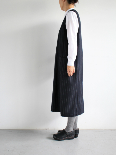 ASEEDONCLOUD HW dress / wool stripe - navy_b0139281_13415373.jpg