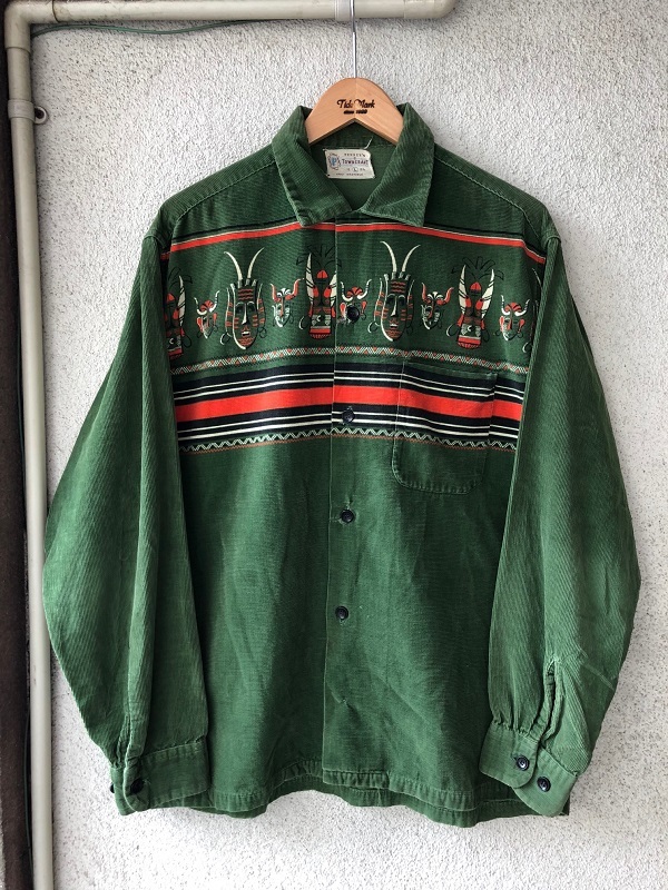 1950's TOWNCRAFT Indian Printed Corduroy Shirt : TideMark(タイド