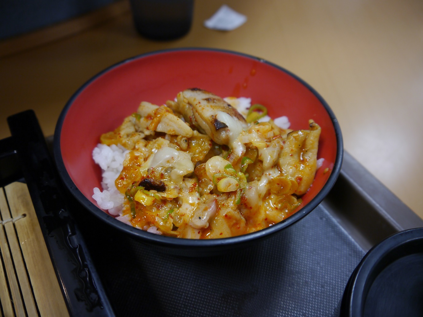 259杯目:富士そば大塚店でミニチーズダッカルビ丼セット_f0339637_06090235.jpg