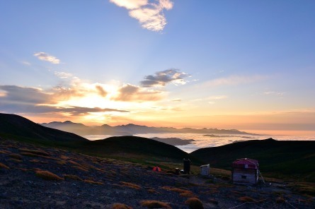 保温レイヤリングで秋山テント泊