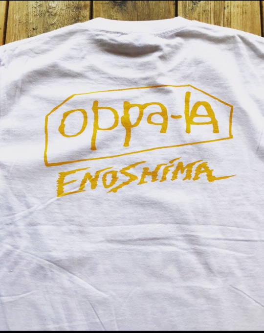 M samaデザイン 江の島OPPA-LA 17周年記念Tシャツです！  多分ですがブレインズで写真を使ったのは 世界初と思います笑！！！_d0106911_16563588.jpg