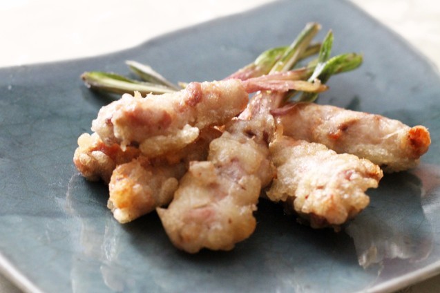 はじかみの豚肉巻き揚げ_d0377645_10361249.jpg