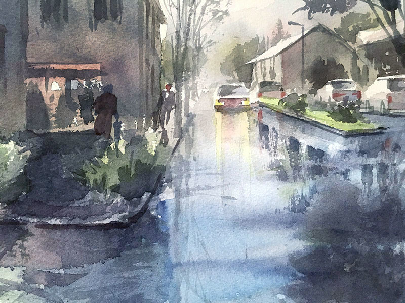 サンマロへの雨上がりの道 : 赤坂孝史の水彩画 AKASAKA TAKASHI watercolor