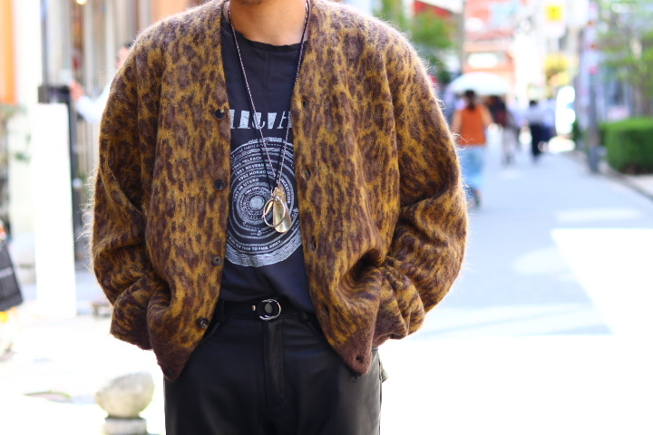 JOHN MASON SMITH : 7G LEOPARD MOHAIR CARDIGAN : BIRTH DAY