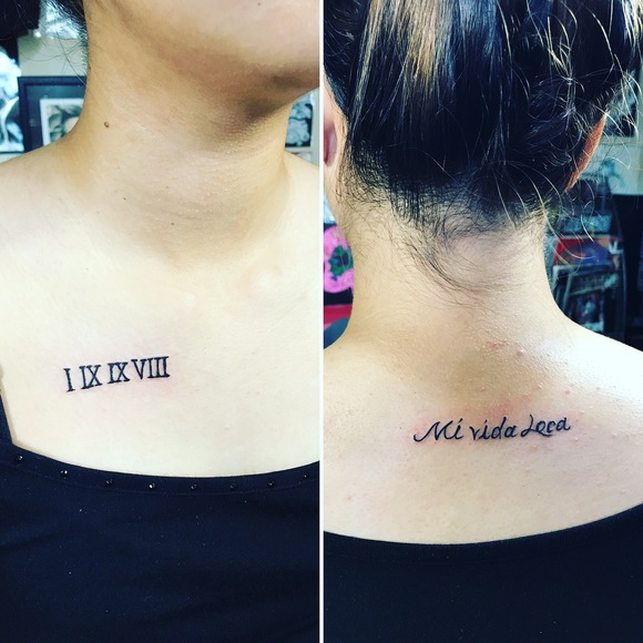 ローマ数字 Mi Vida Loca ワンポイント タトゥー 刺青 千葉 木更津 2face Tattoo Studio Japan 千葉県木更津市 刺青処 聖針